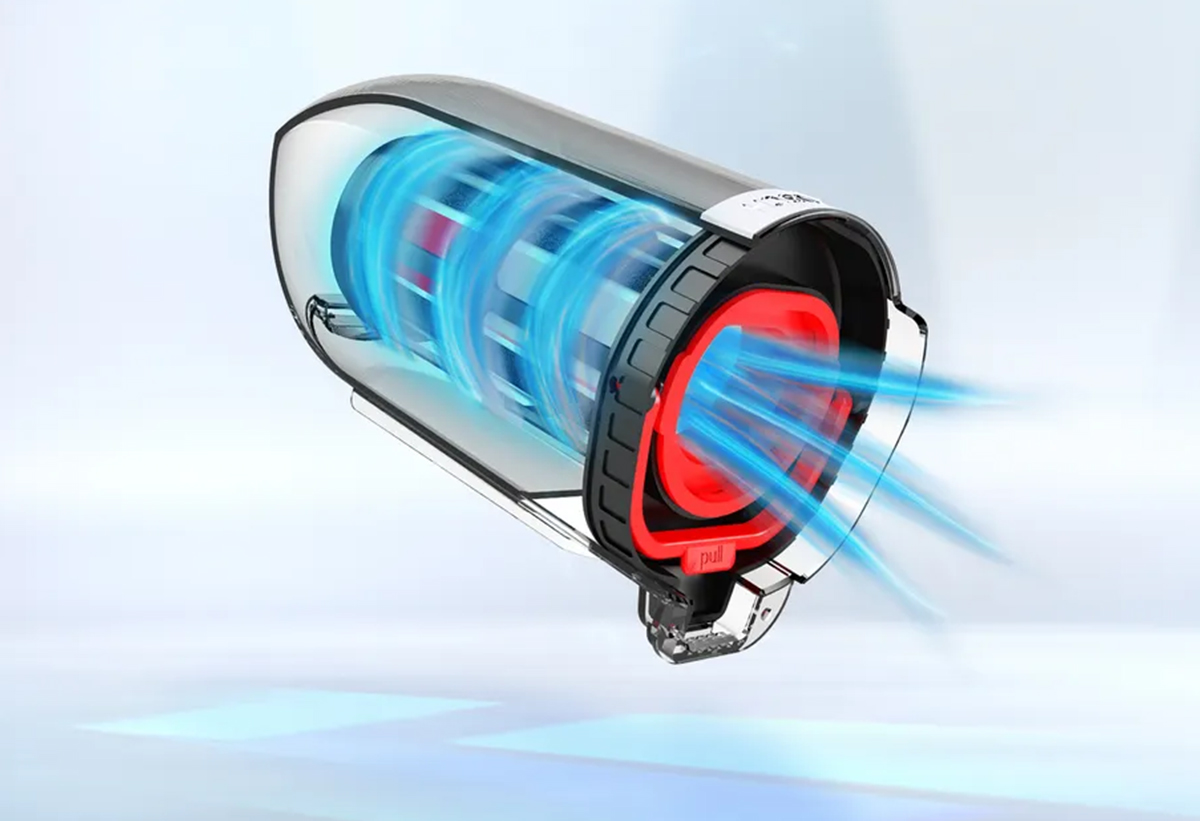 Στη φωτογραφία απεικονίζεται το μοτέρ και η ροή του αέρα